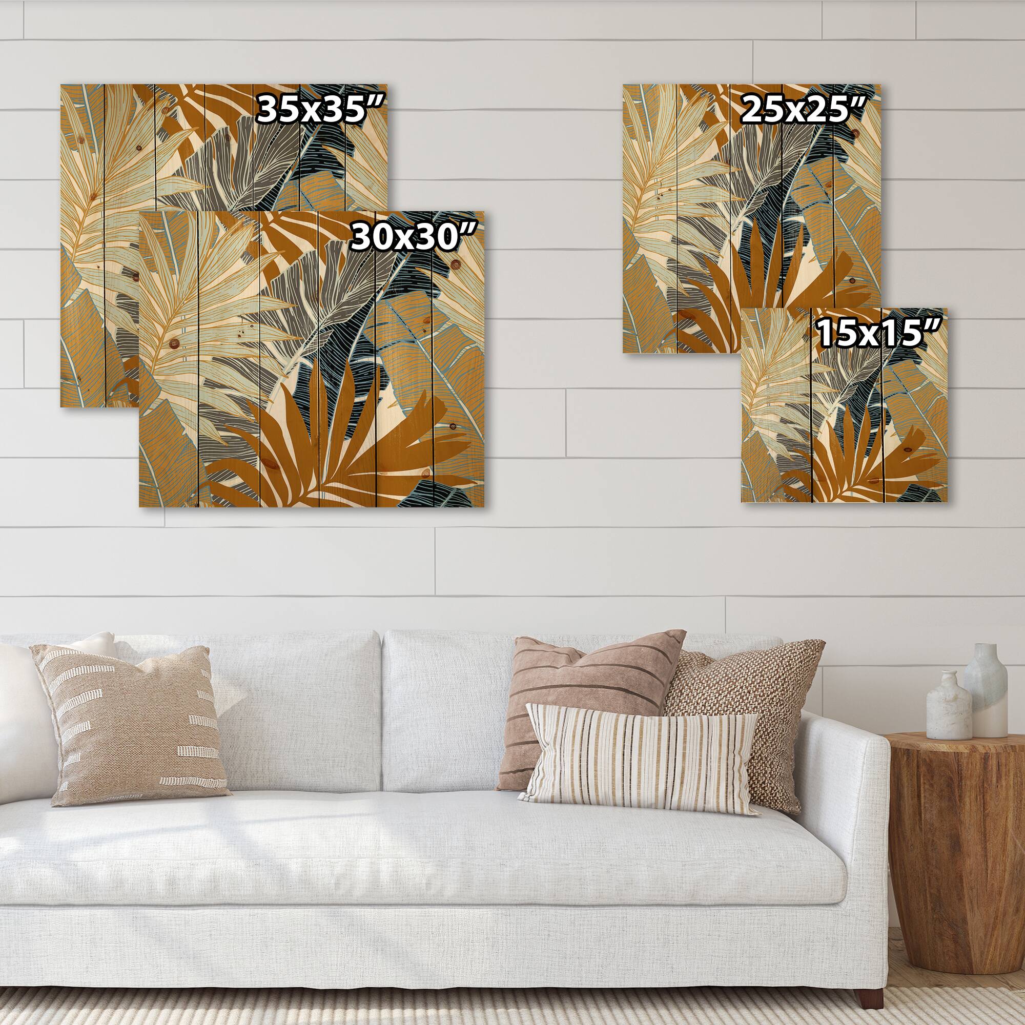 Designart - Abstract Tropical Summer Palm Tree & Banana Leaves